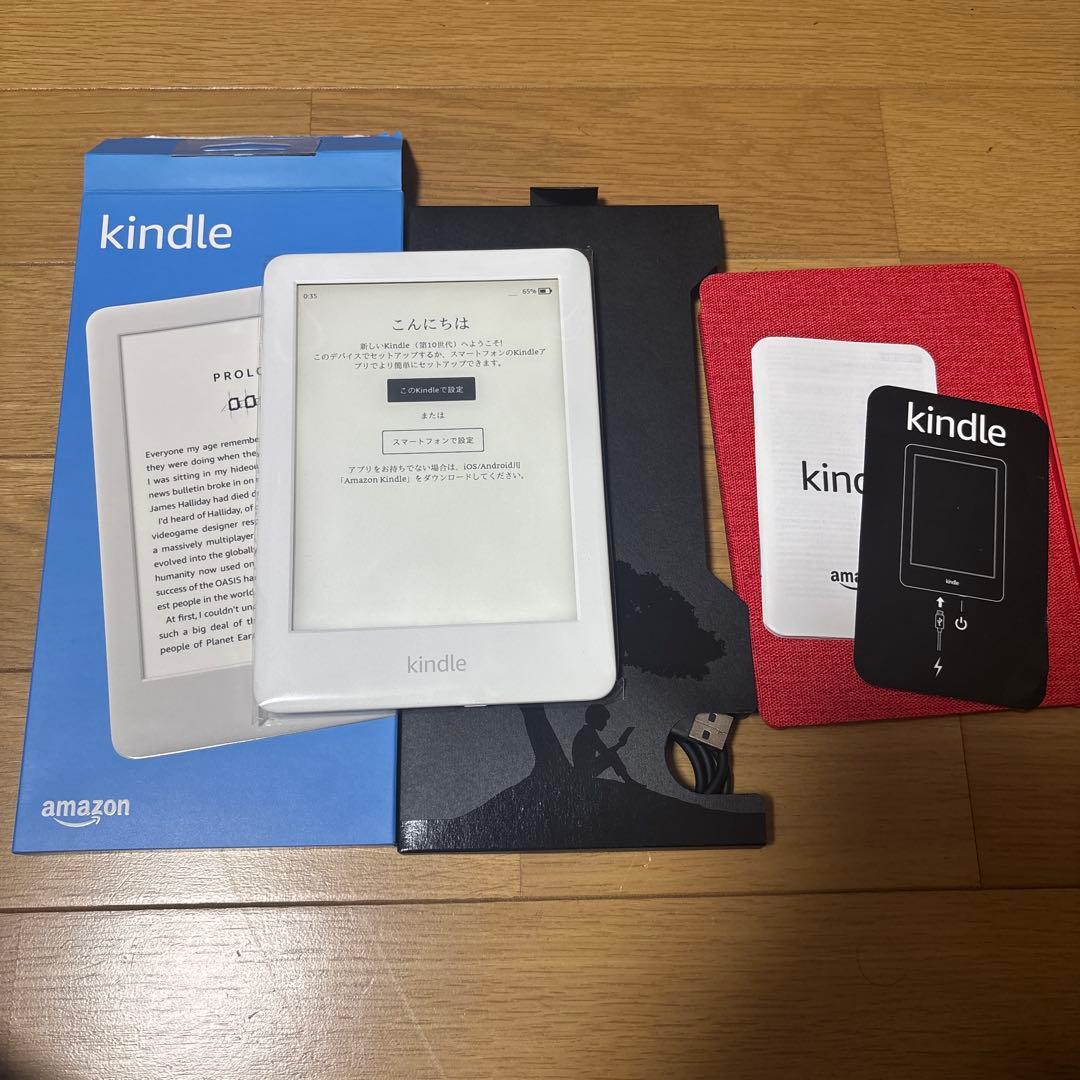 Kindle 10世代 本体 ホワイト 手帳ケース付き 美品】 Kindle 第10世代 8GB ホワイト バッテリー良好 広告なし - メルカリ