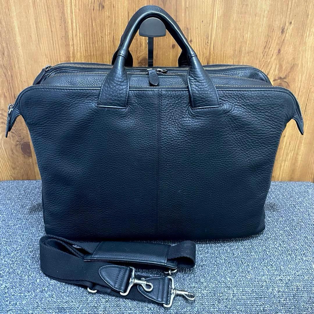 シボ革 ✨ ポーターウィズ 黒2way 3層 大容量A4オールレザー ビジネス WITH（PORTER） ポーター ウィズ 2WAYブリーフケース 016-01075 メンズ