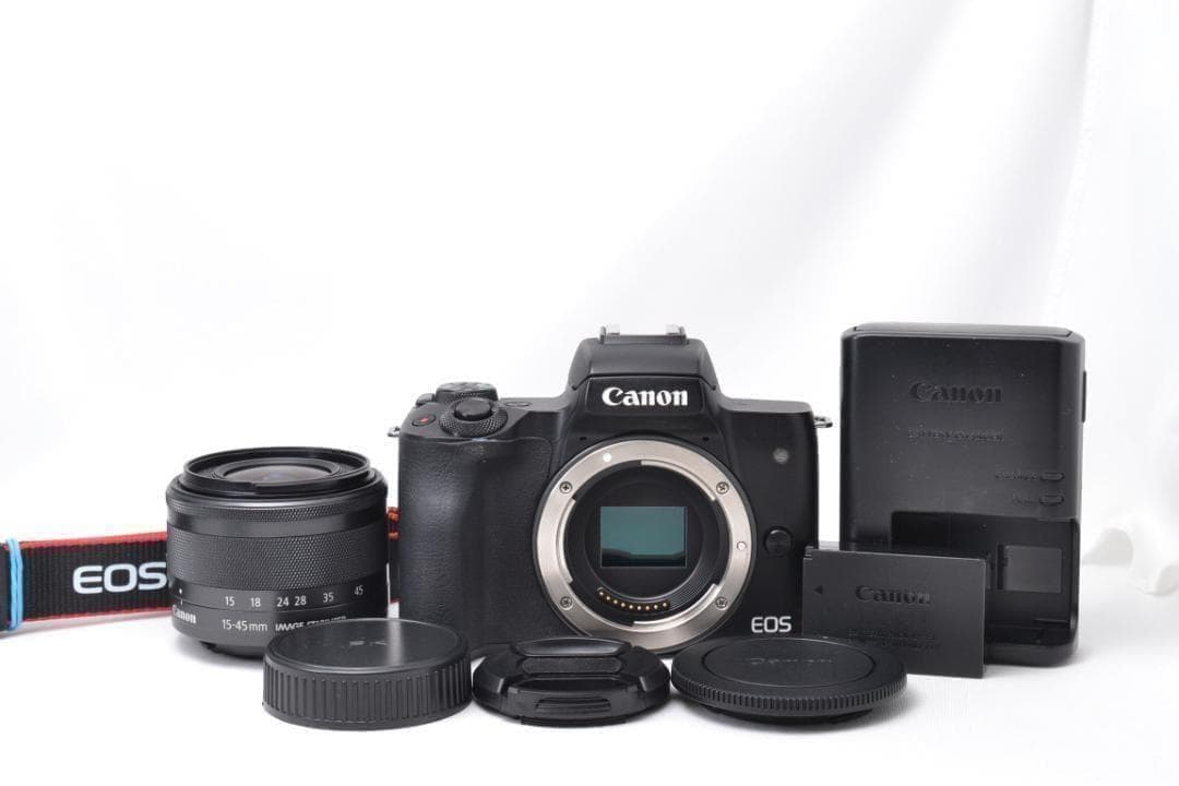 キャノン　Canon EOS Kiss M レンズキット レンタル] CANON EOS Kiss M ダブルズームキット ブラック ミラーレス