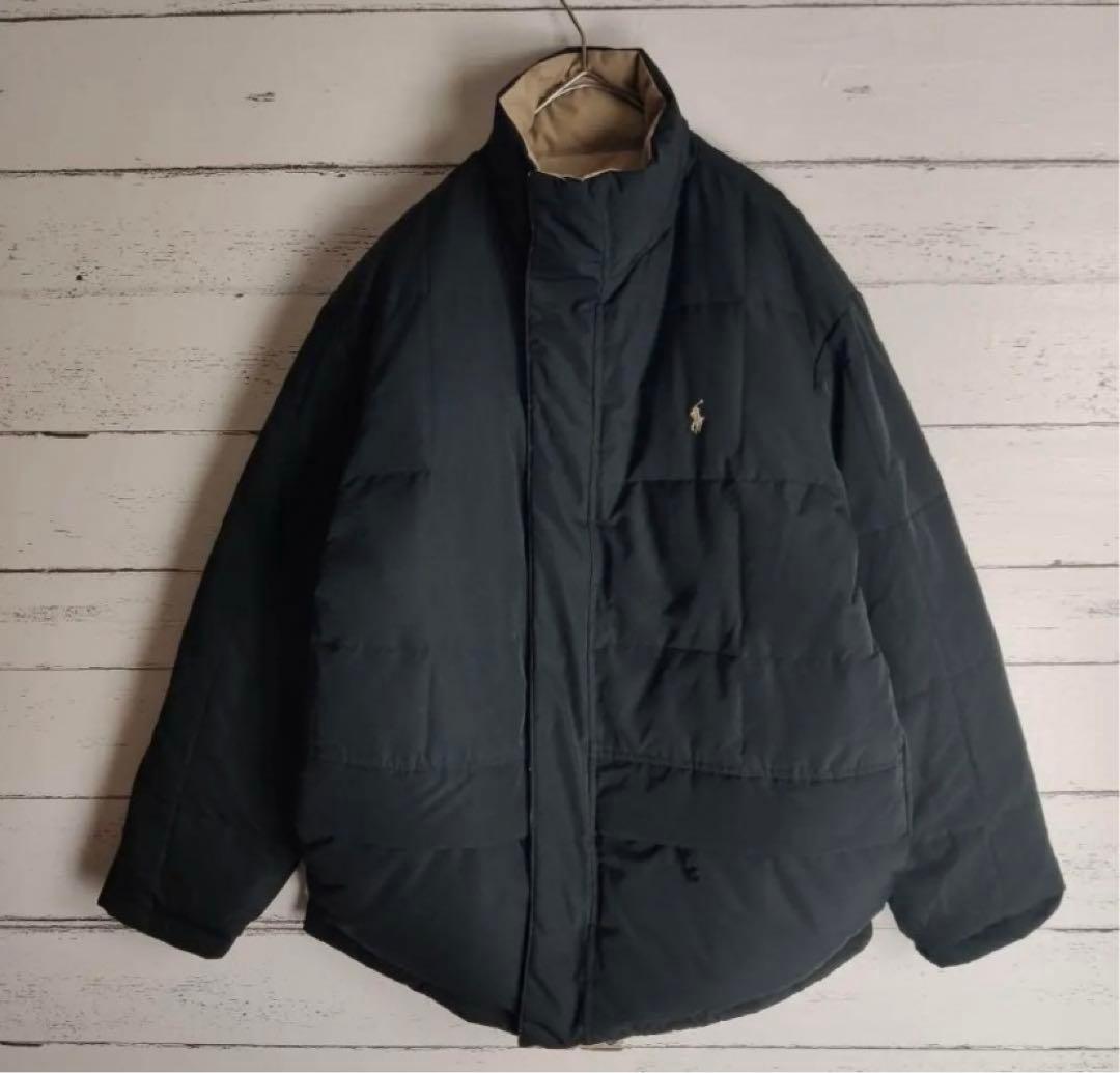 ポロ・ラルフローレン☆リバーシブルダウンジャケットポニー刺繍ロゴ