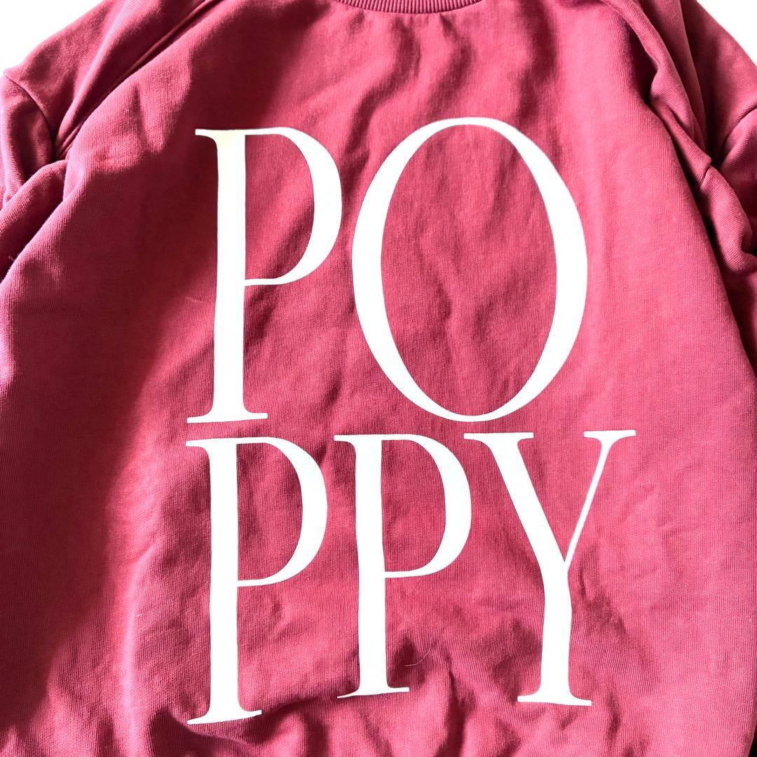 極美品✨POPPY ロゴプリントスウェット プルオーバー ギャザースリーブ