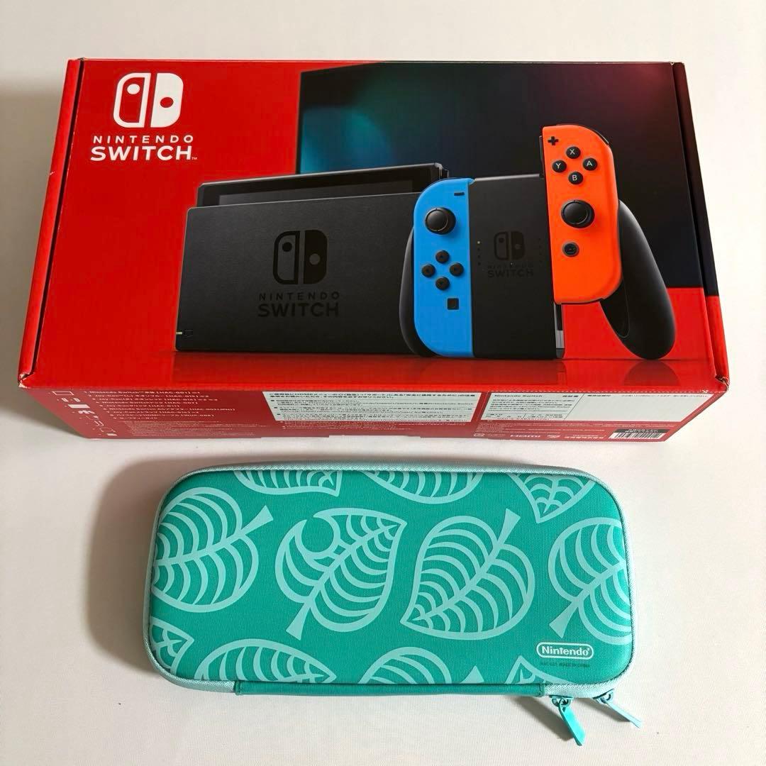 Nintendo Switch 本体ネオンブルー/ネオンレッド ケース付きの通販はau