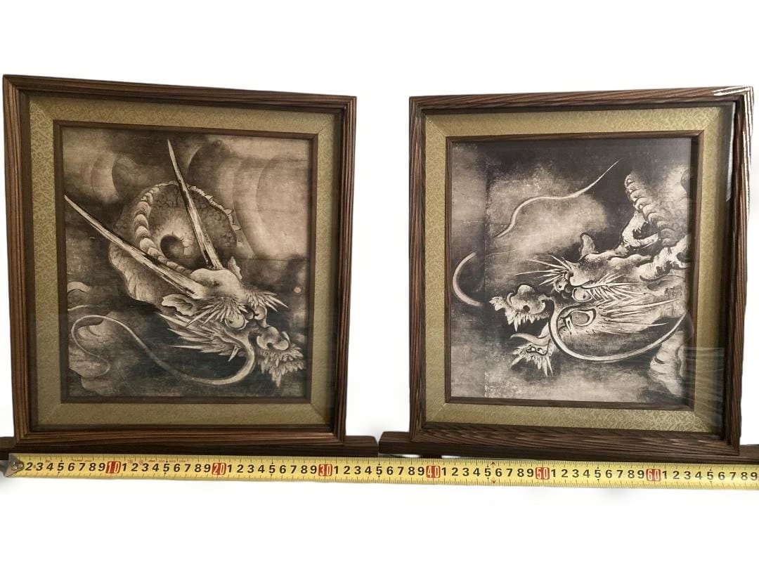 「雲龍図」 双龍対図 額装作品 水墨龍画 日本美術 伝統絵画 雲龍図｜作品紹介｜キヤノン 綴プロジェクト｜キヤノングローバル