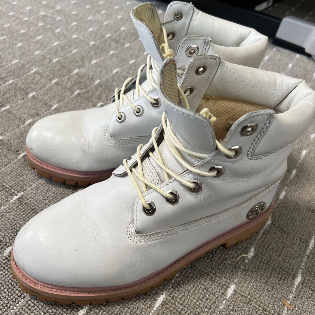 最終値下げ】ティンバーランド ホワイトレザー ハイカットブーツ 23.5