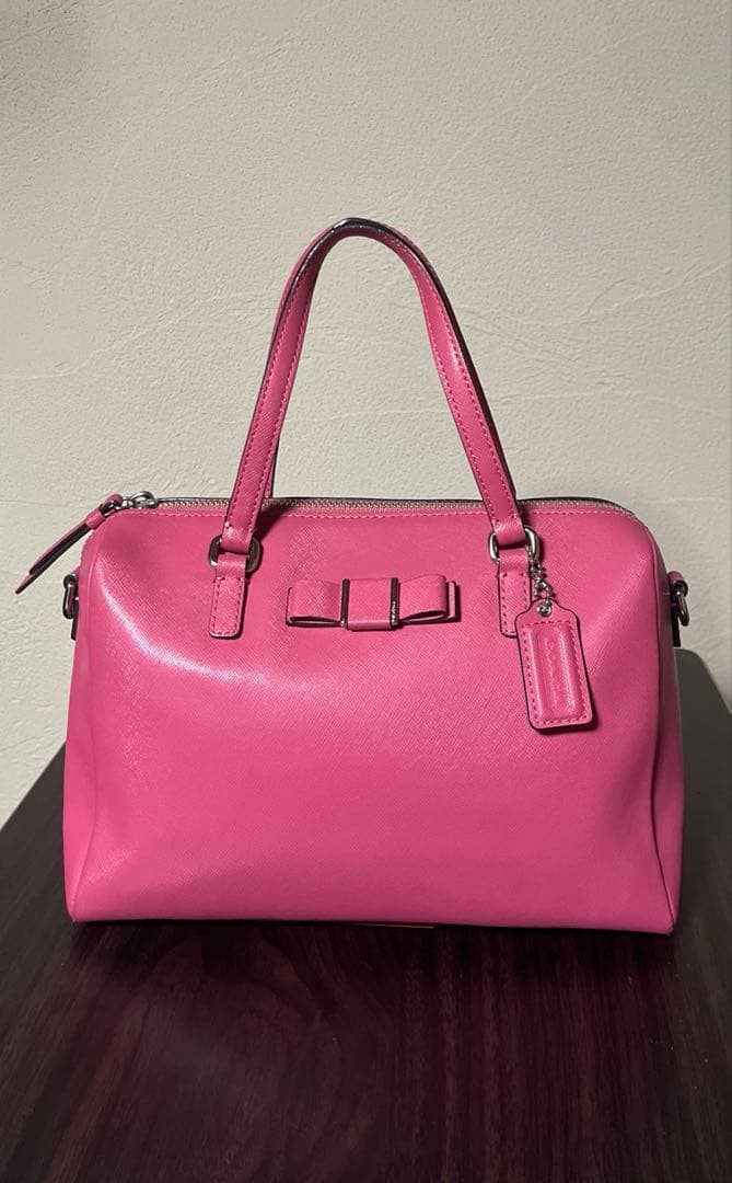 COACH コーチ ピンク ハンドバッグ ショルダーバッグ 肩掛け 2way