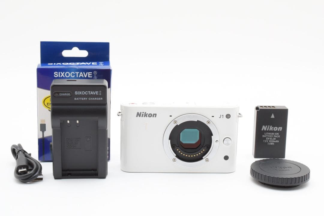 超美品 ニコン Nikon J1 ホワイト ショット数 2,258枚 M807 Nikon 1 J1 White Mirrorless 10.1MP Digital Camera Body [EXC+]