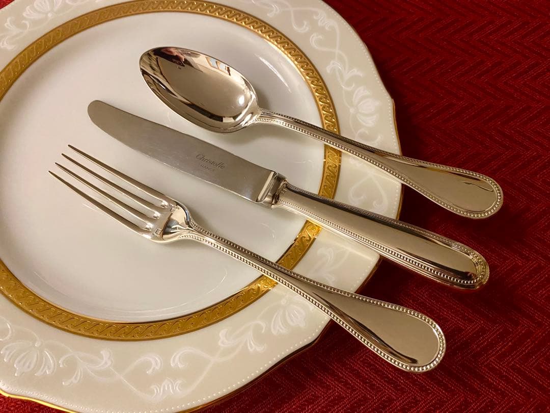 【ラス1☆希少な極美品☆】クリストフル パール デザートサイズカトラリーセット ラス1☆希少な極美品☆】クリストフル パール デザートサイズ