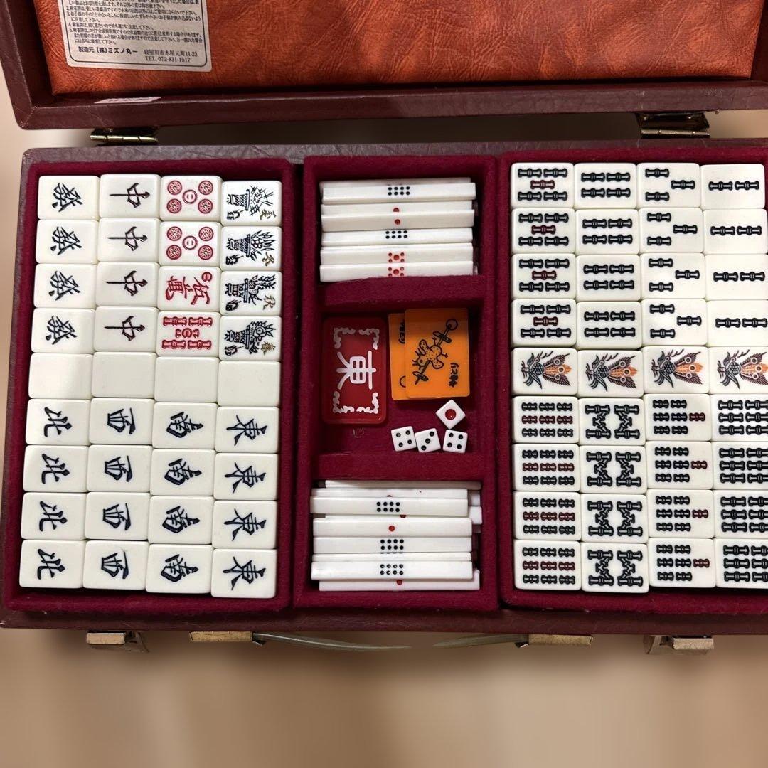 ミズノ丸一　麻雀牌　背黒牌 極希少 ミズノ丸一 麻雀牌 背黒 家紋 法悦 - メルカリ