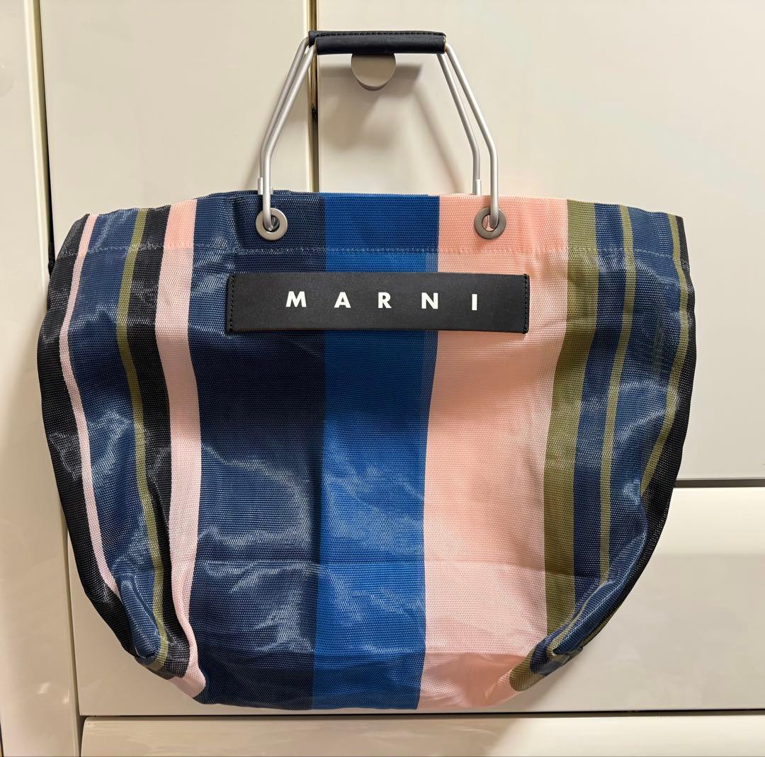 MARNI ストライプ ナイロンバッグ MARNI（マルニ） マルニフラワーカフェ ハンモックバッグ ストライプ