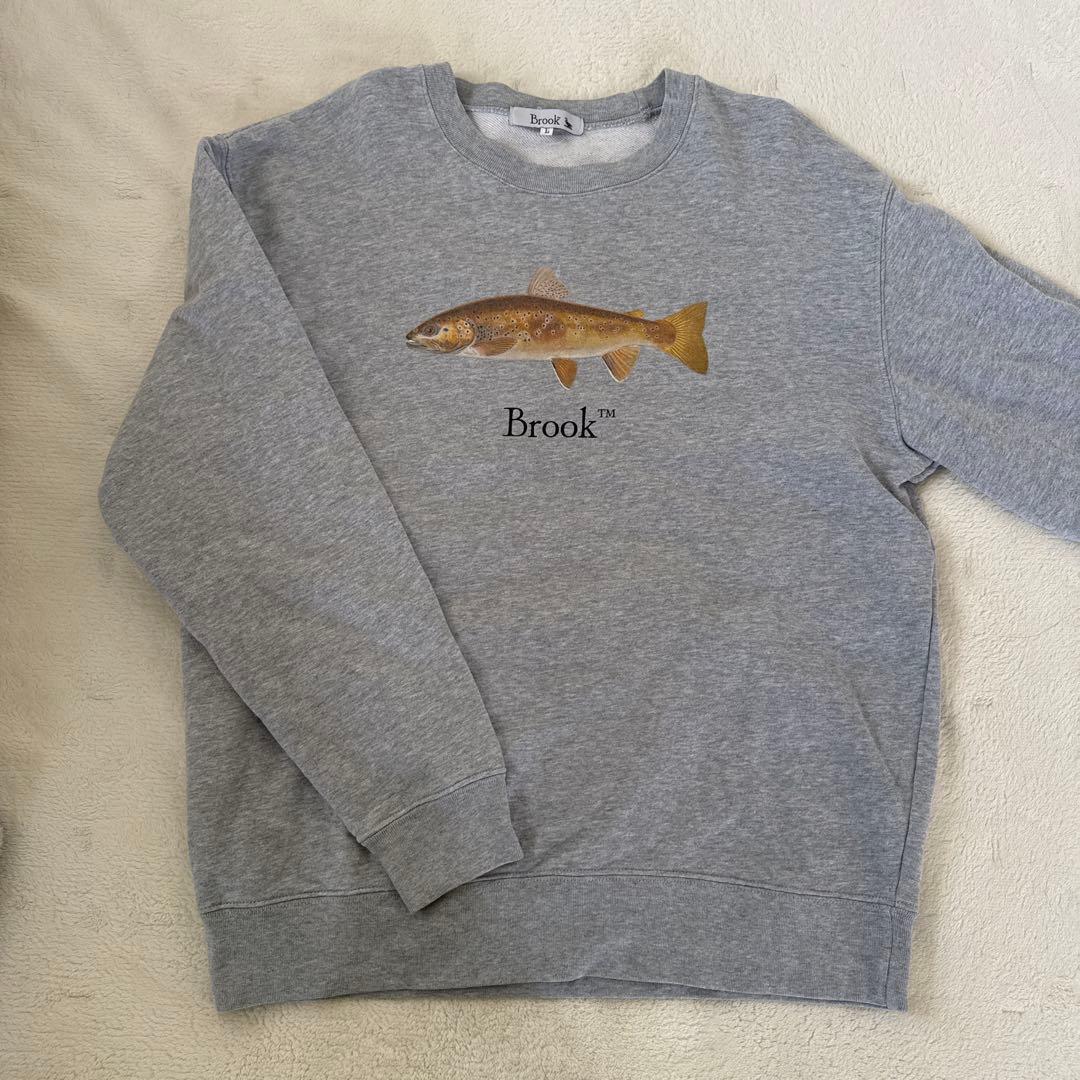 Brook 魚プリント グレー スウェット L - メルカリ