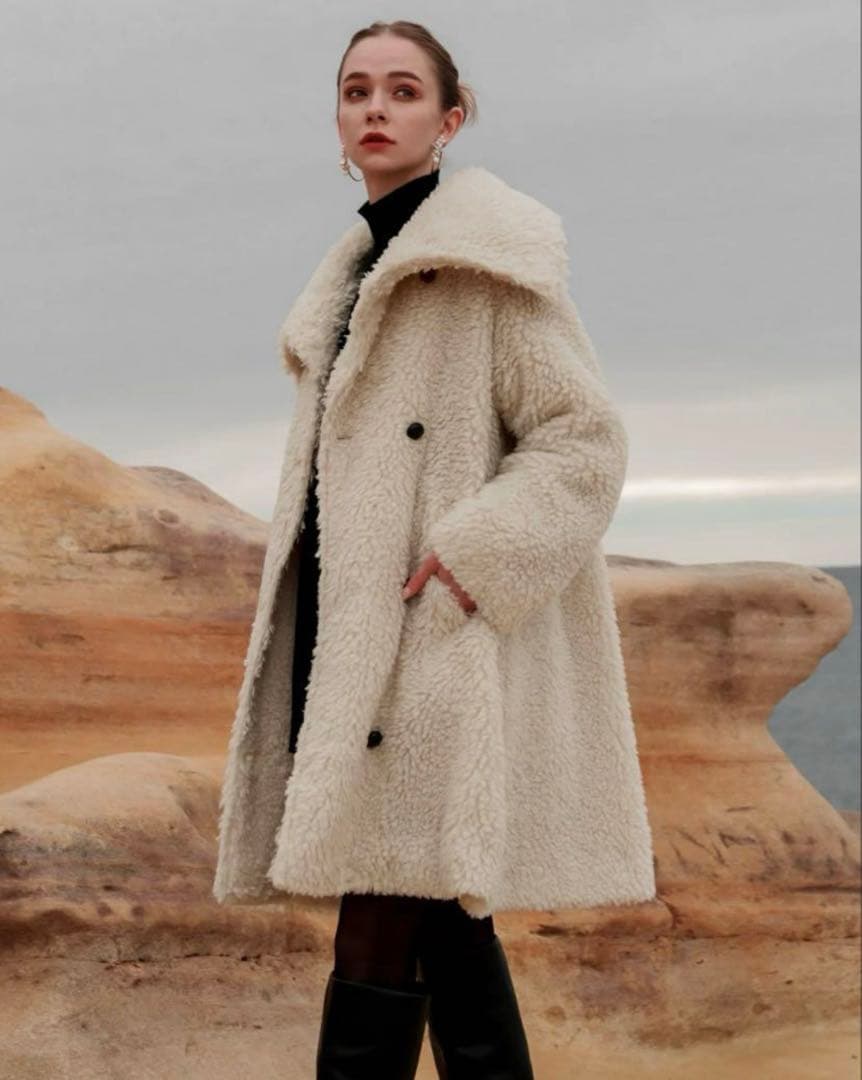 Acka. layered collar boa coat サイズ2 - メルカリ