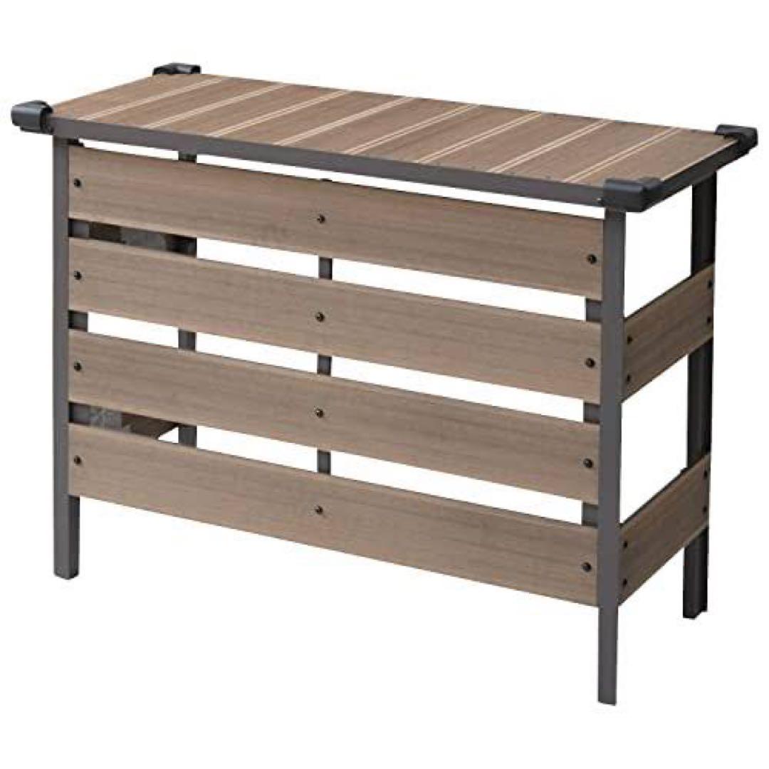 新品未使用箱不良　山善　エアコン室外機カバー 人工木 MWAC-100（NA） MWAC-100(NA) エアコン室外機カバー (人工木) 1台 YAMAZEN(山善