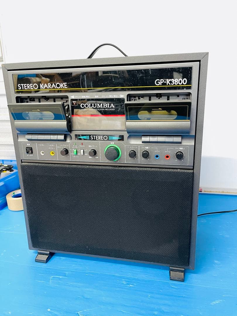 動作品！☆COLUMBIAコロンビア☆ダブルカセットカラオケGP-K3800