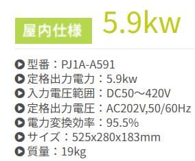 IDEC ソーラーパワーコンディショナー PJ1A-A591 5.9kw