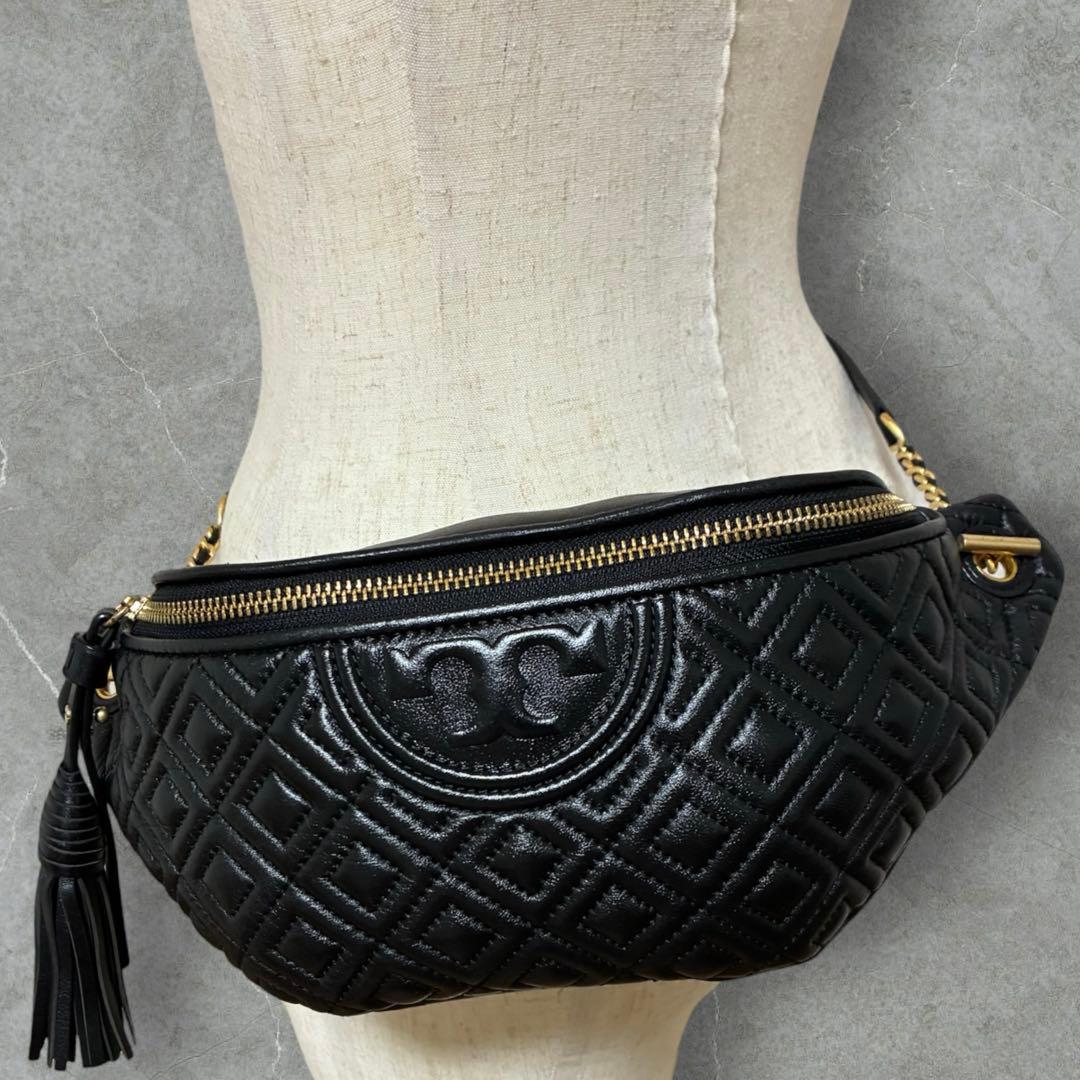 Tory Burch トリーバーチ ウエストバッグ キルティングレザー BLK Tory Burch トリーバーチ ウエストバッグ キルティングレザー BLK