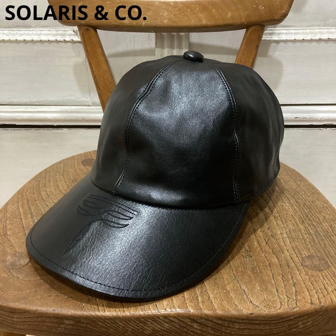 美品 SOLARIS & CO. レザー キャップ フリー ブラック 牛革 美品 SOLARIS & CO. レザー キャップ フリー ブラック 牛革 - メルカリ