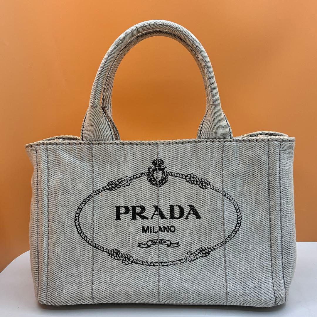 美品✨】 プラダ CANAPA カナパ S デニム トートバッグ ハンドバッグ