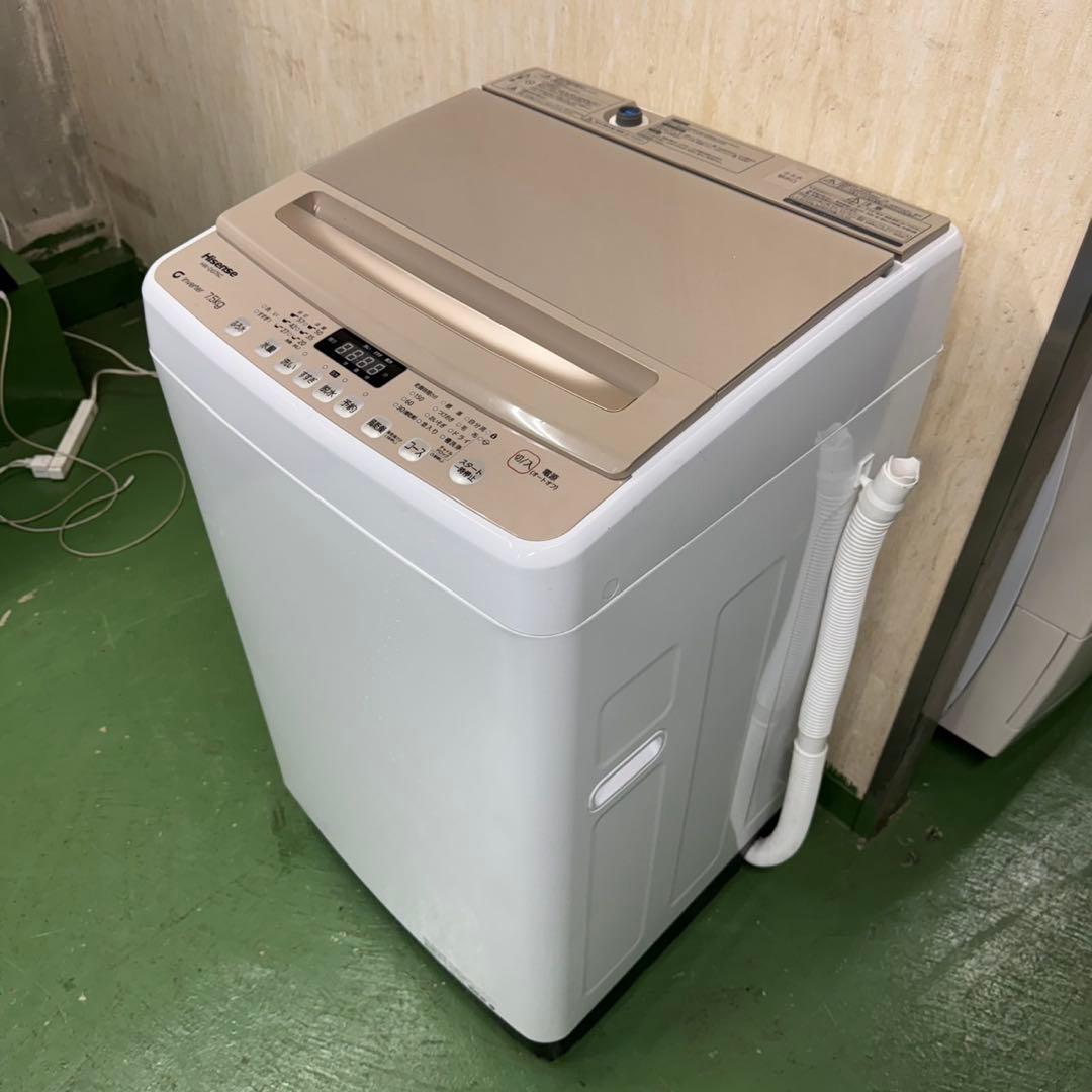 148★2023年製★ハイセンス　洗濯機　7.5KG インバーター　一人暮らし