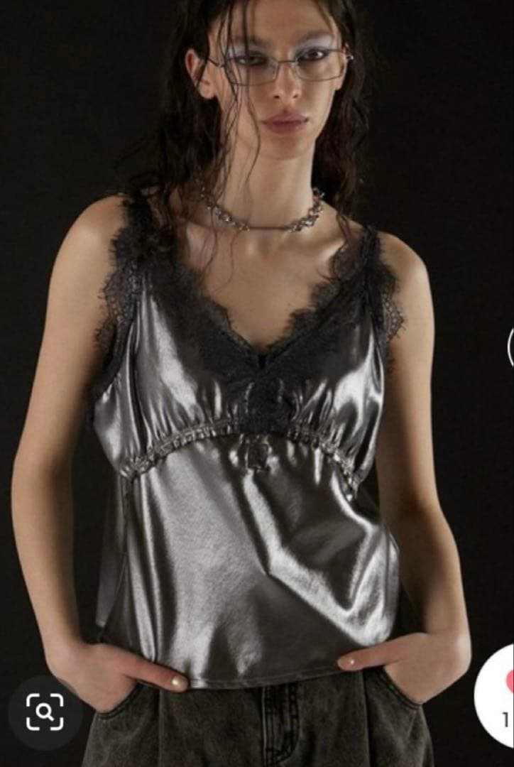 prank project メタリックレースキャミソール PRANK PROJECT(プランク プロジェクト)｜メタリックレースキャミソール