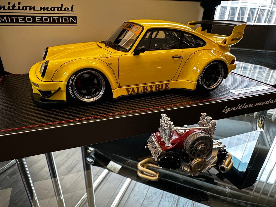 RWB930 ignition Model 1/18 エンジン付き 1/18 Ignition Model Porsche 911 RWB 930 (Yellow) Car Model