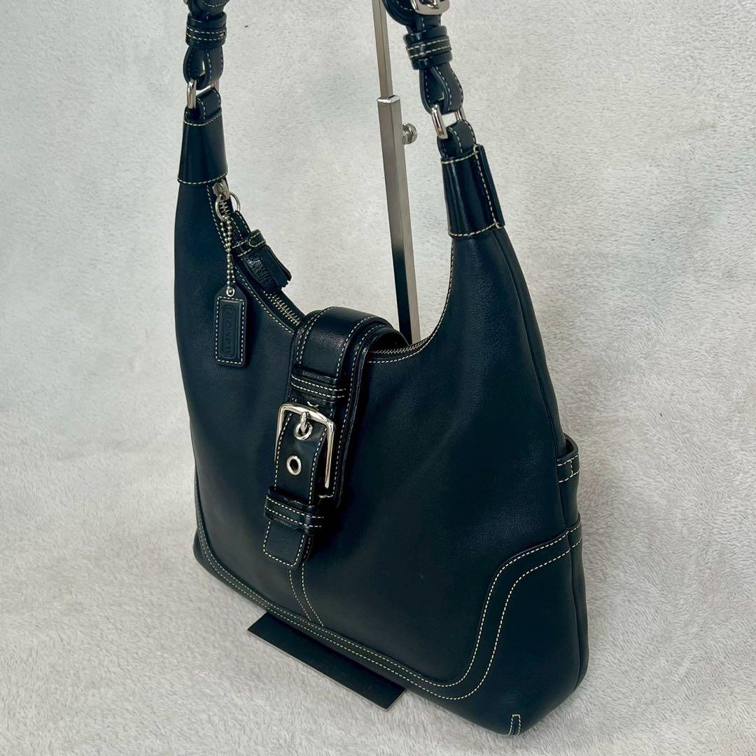 極美品✨】コーチ レザー ワンショルダー 黒 ロゴタグ7463 ソーホーの