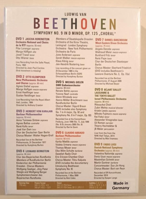 DVD ベートーヴェン 9つの『第9』 カラヤン、ルイージ（9DVD