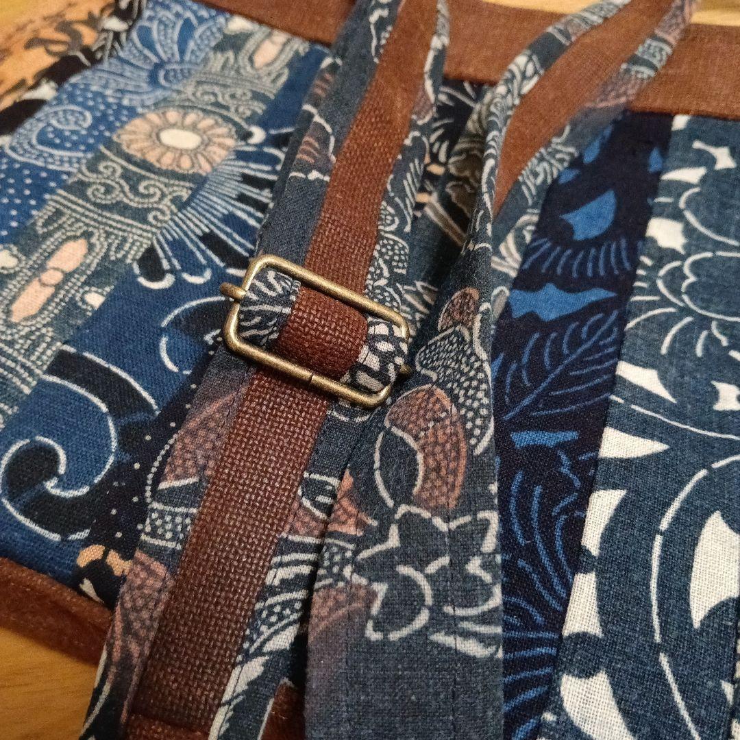 古布型染と酒袋のショルダーバッグ ハンドメイド