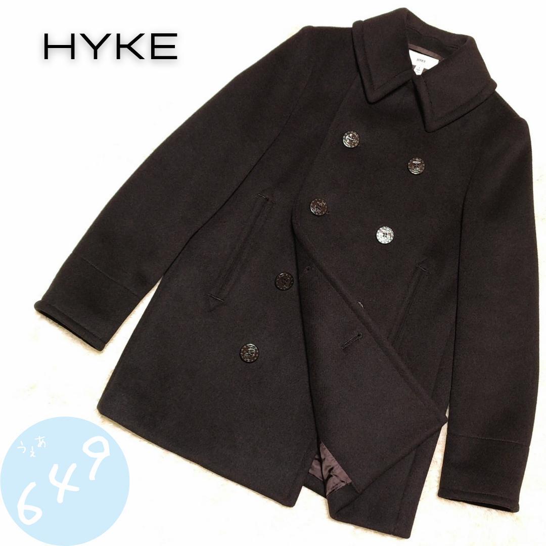HYKE 8B ピーコート ブラック 日本製 ウールコート 2026年最新】HYKE カラー：ブラック系 ピーコート・ウールコートの人気