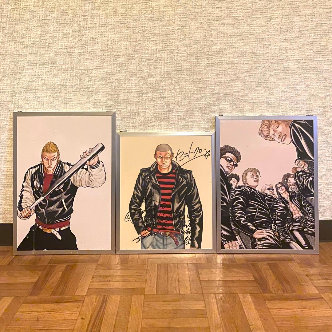 高橋ヒロシ直筆サイン入り パネル クローズ 河内鉄生 坊屋春道 武装