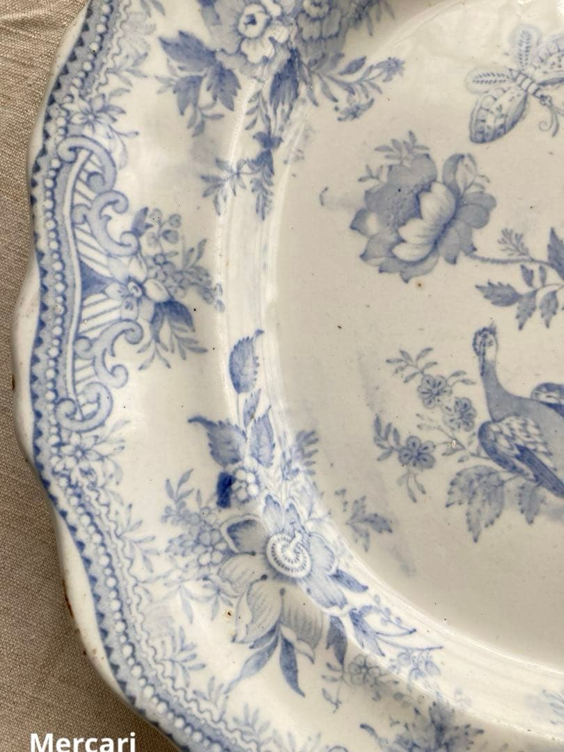 【レア】ヴィクトリアン　アジアティックフェザンツオーバル　大皿　38.5cm