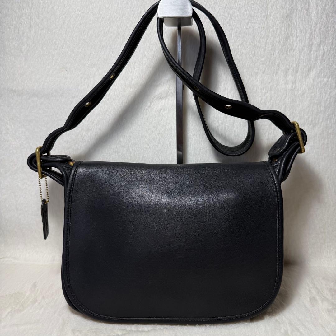 9951 オールド コーチ ショルダーバッグ グラブタンレザー ブラック