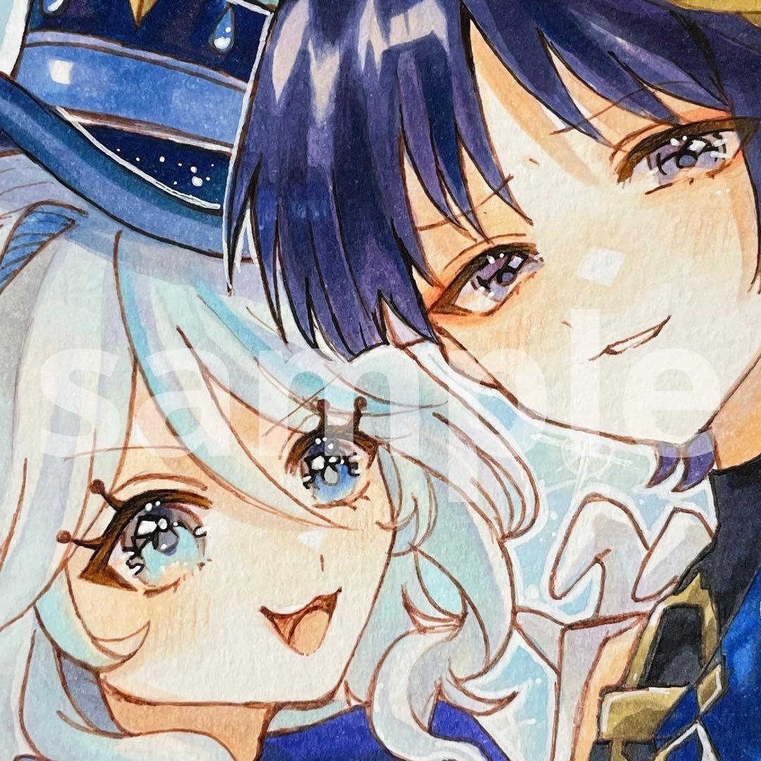 手描きイラスト 原神 フリーナ 放浪者 イラスト ファンアート - メルカリ