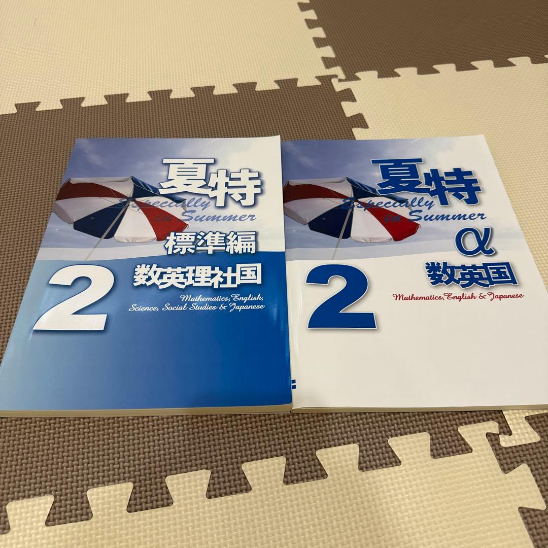 新品未使用】夏期講習テキスト 夏特 中2 標準偏 数英理社国 夏特α 数