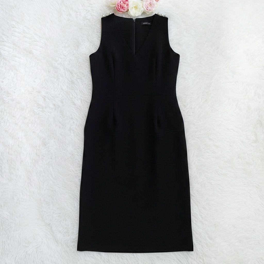 極美品✨ヨーコチャン ワンピース ノースリーブ パール ショルダー38