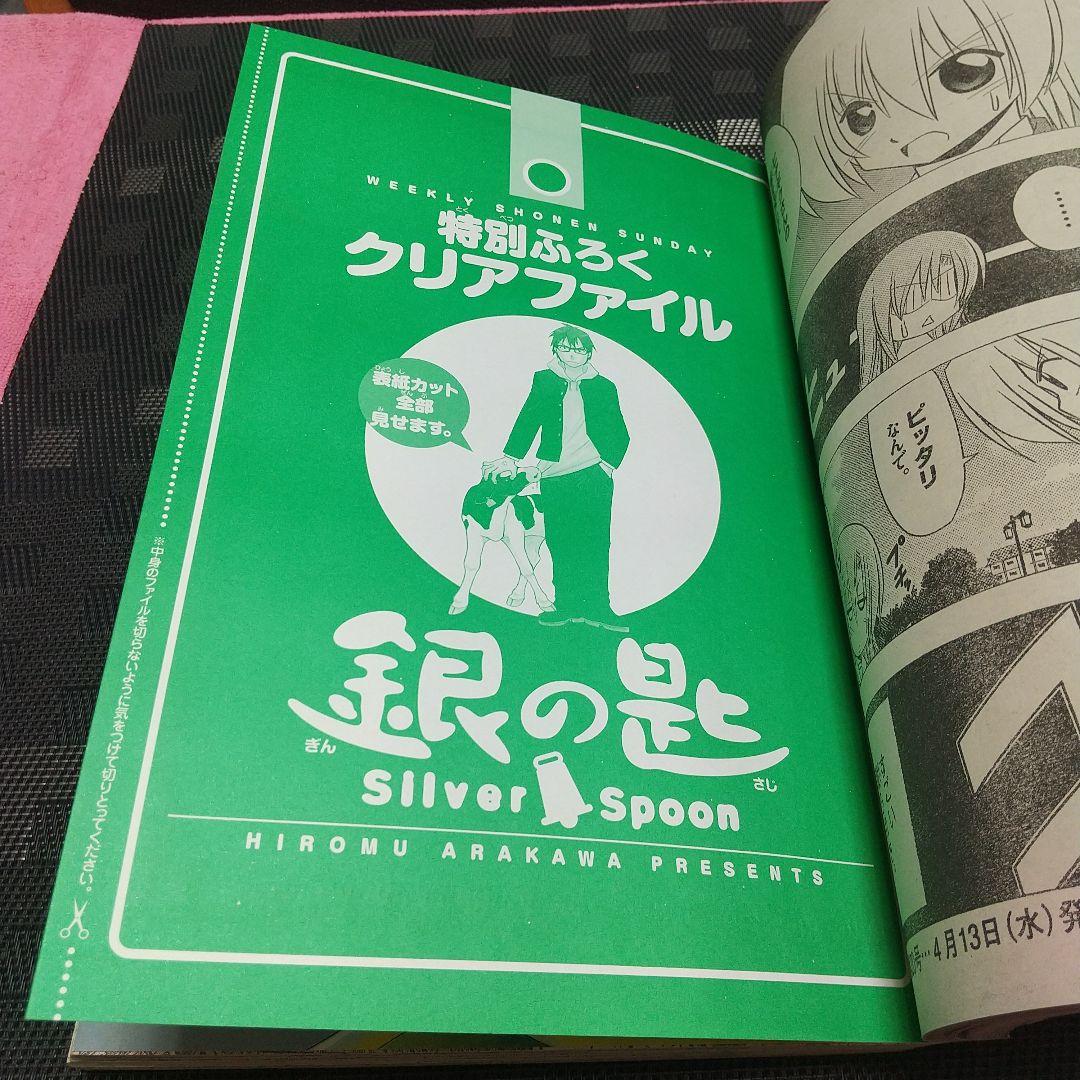 週刊少年サンデー 2011年19号※銀の匙 新連載 荒川弘※クリアファイル未