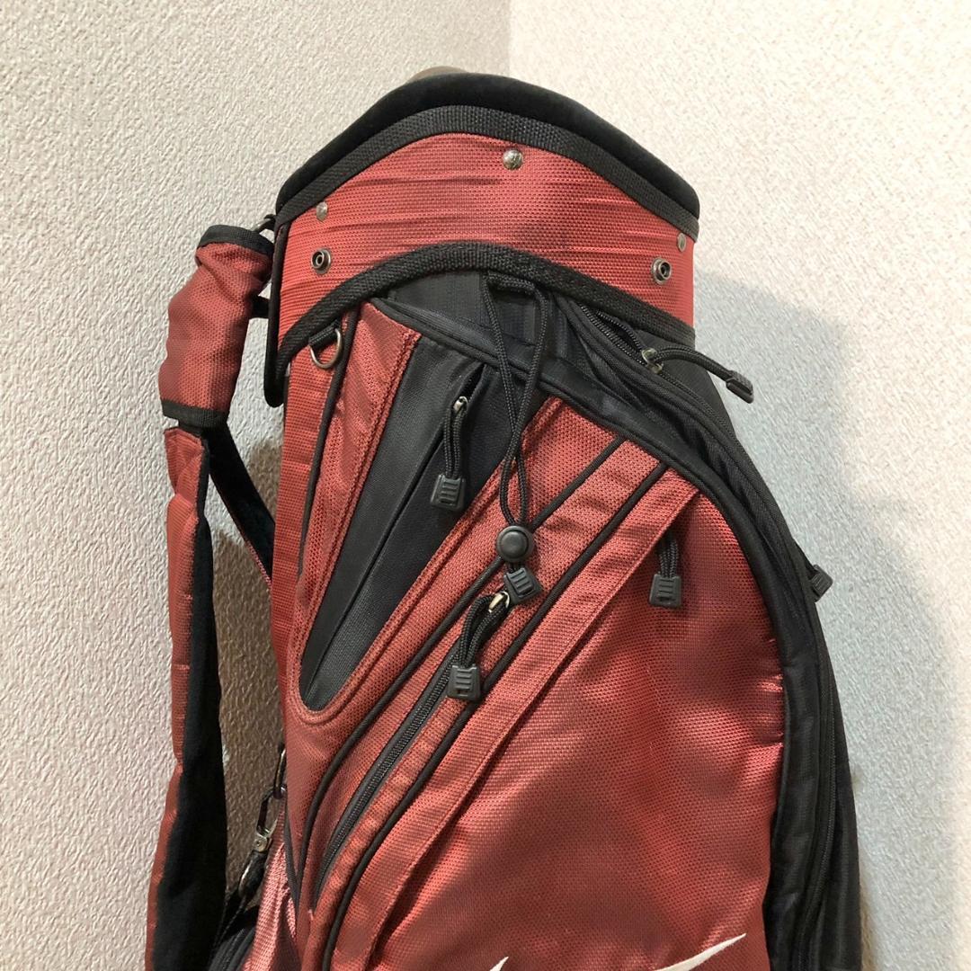 希少】 NIKE ナイキ ゴルフ キャディバッグ カート型 6分割 レッド