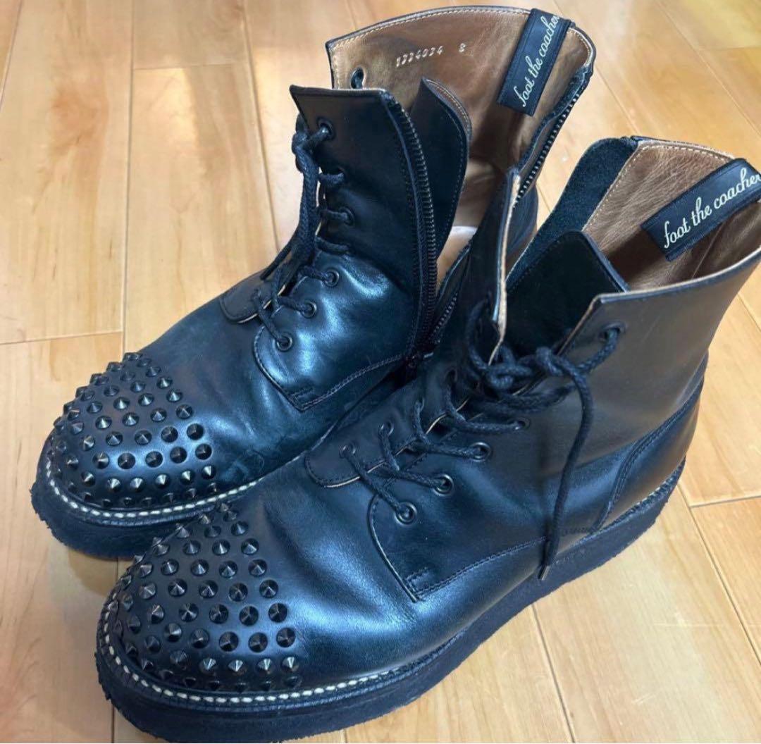 激レア】 あおば着用 フットザコーチャー スタッズ ブラック ブーツ