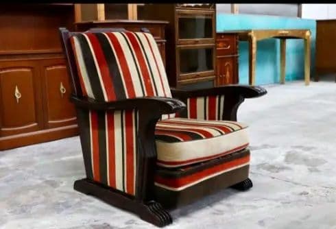 ～5/11最終お値下げ☘️モリシゲ ヴィンテージストライプチェア 一人掛け 高級家具ブランドMORISHIGE(モリシゲ)のマークス チーク材 ダイニング