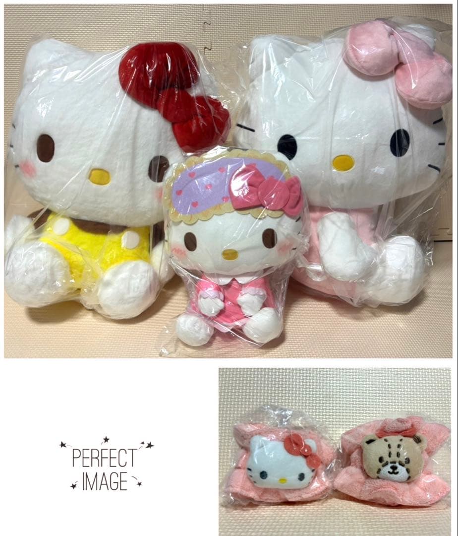 新品　ハローキティ ぬいぐるみ 3点　洗顔リストバンド 1セット リラックスタイムにぴったり！ ハローキティのグッズ☆ 洗顔リスト