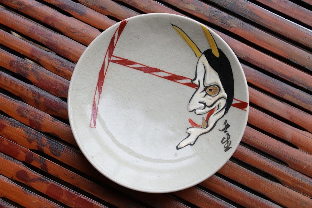 陶芸　清水焼　京都名所絵皿　８枚　木箱付　11.8cm