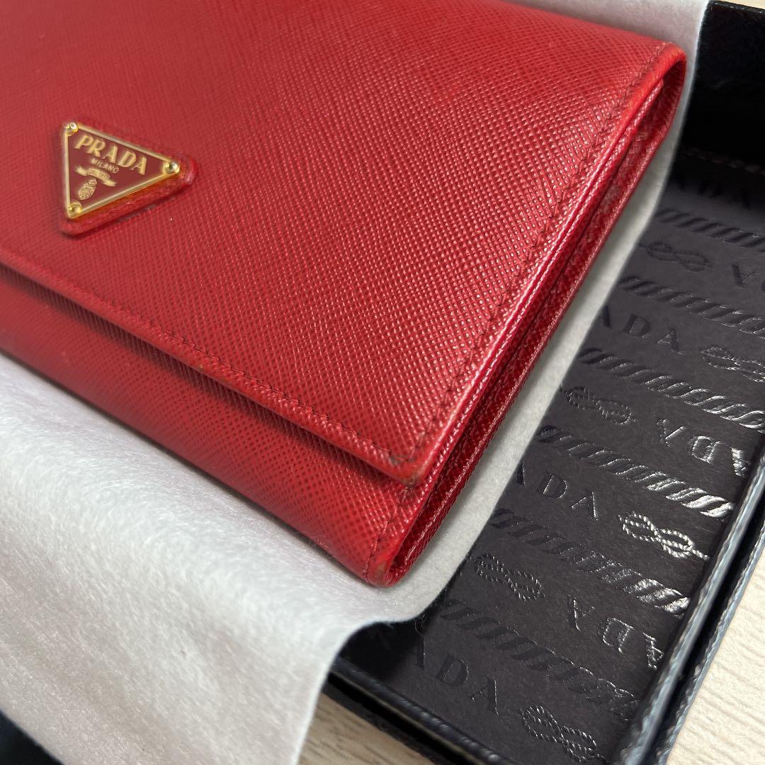 PRADA プラダ サフィアーノトライアングル財布 匿名配送 あんしん鑑定