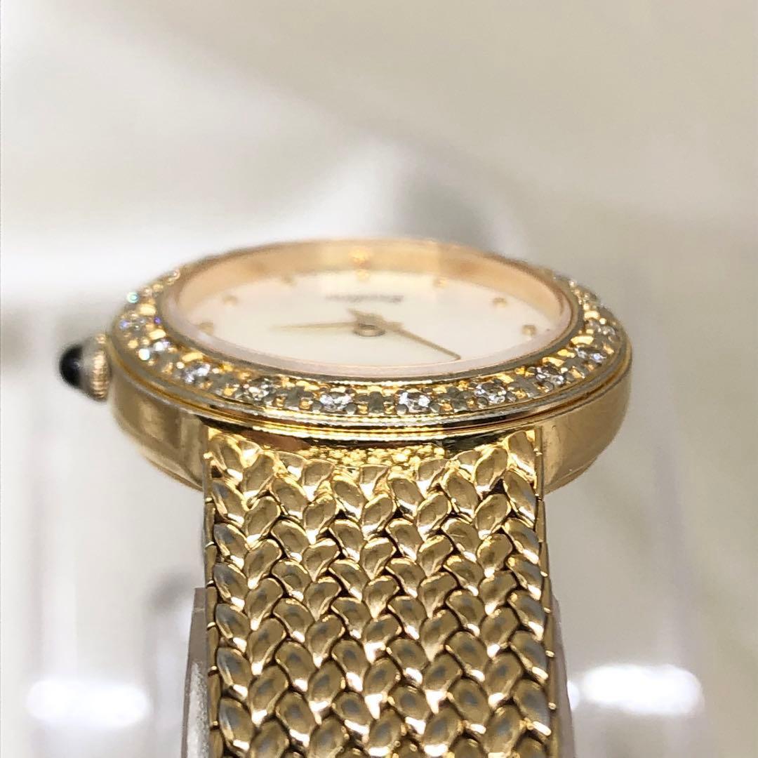 稼働品】SEIKO セイコー エクセリーヌ シェル文字盤 ダイヤベゼル