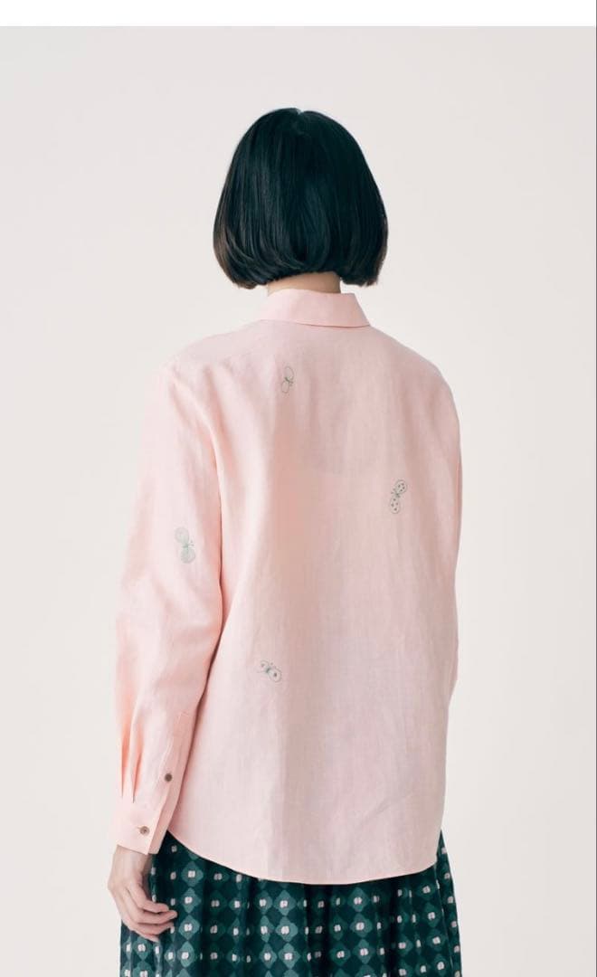 ミナペルホネン choucho リネンブラウス 38 ピンク 2025SS - メルカリ