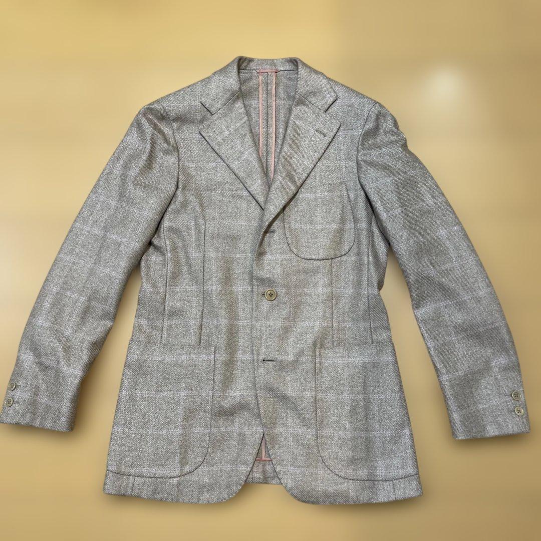 ビームスF 、カシミヤジャケット　ベージュ✖︎ピンク 招きン』~ベージュ&グレーに合うピンク~｜ビームス ハウス メン 神戸