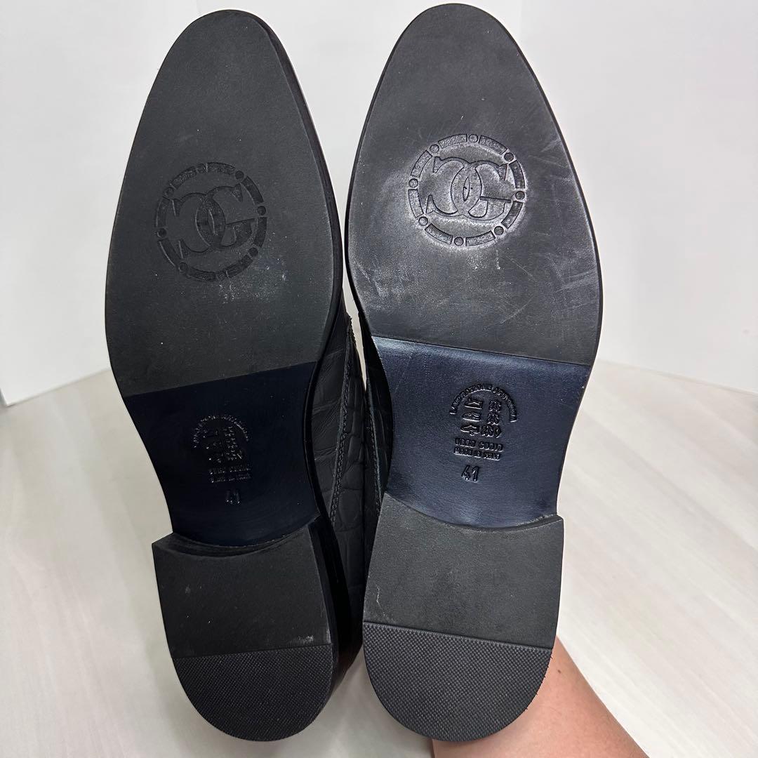 新品未使用☆giovanni conti☆革靴☆クロコ型押し☆ブラック☆41