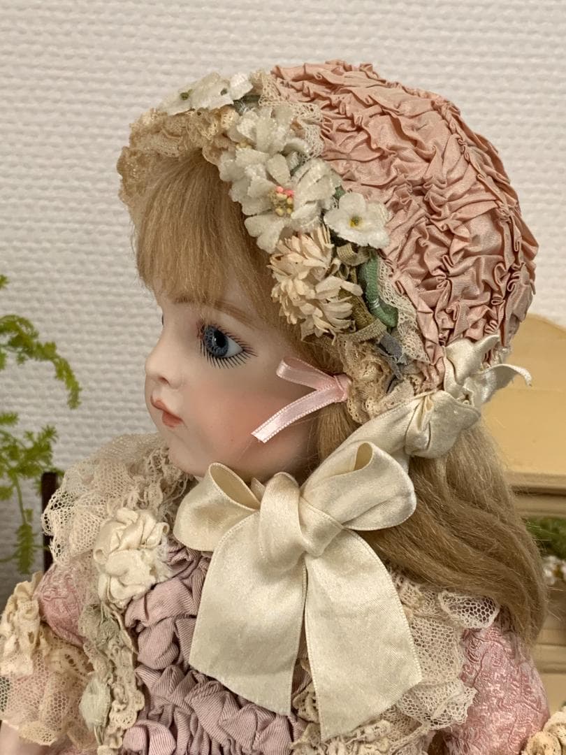 ✨3日間限定✨ビスクドール38㎝用ドレス&ボネ ピンク系 リプロ
