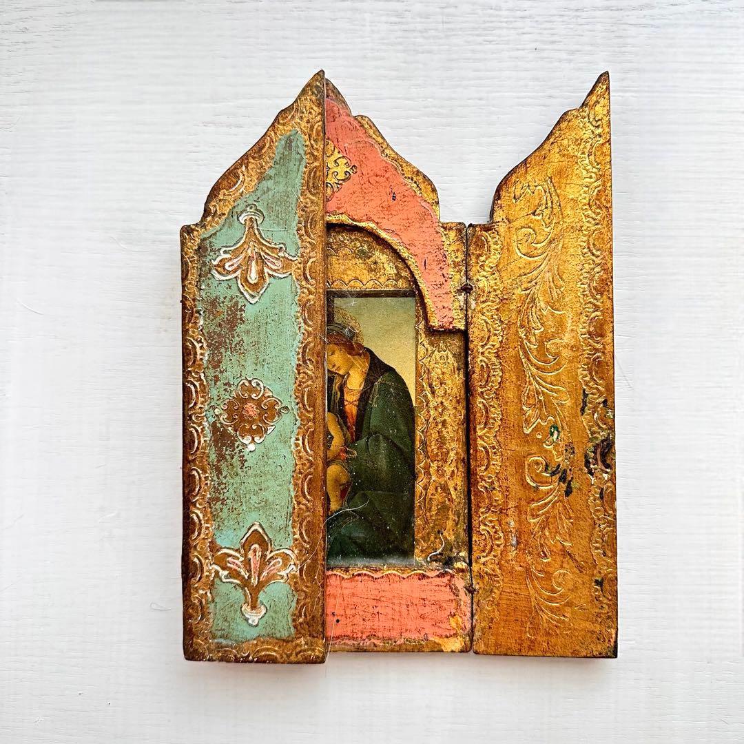 【希少品】キリスト教の壁掛け 聖母マリア フランスアンティーク 骨董 石膏 聖母マリア像 h31cm フランス アンティーク 0501536 | jinen_ant