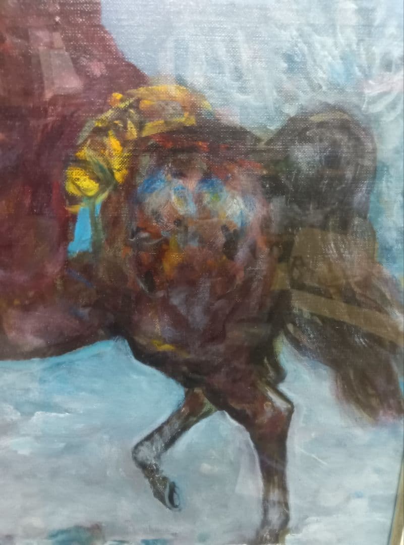 絵画油絵 イタリアの画家 ジョンフランシスゴンザガ タイトル馬と騎手