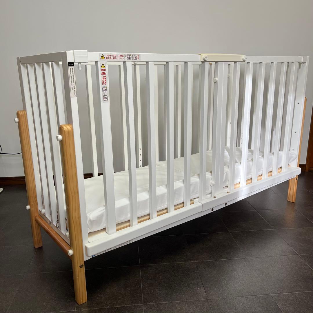 大和屋 ベビーベッド そいねーるⅢ ホワイト マットレス付き 楽天市場】そいねーる3 ベビーベッド 専用マットレス付yamatoya