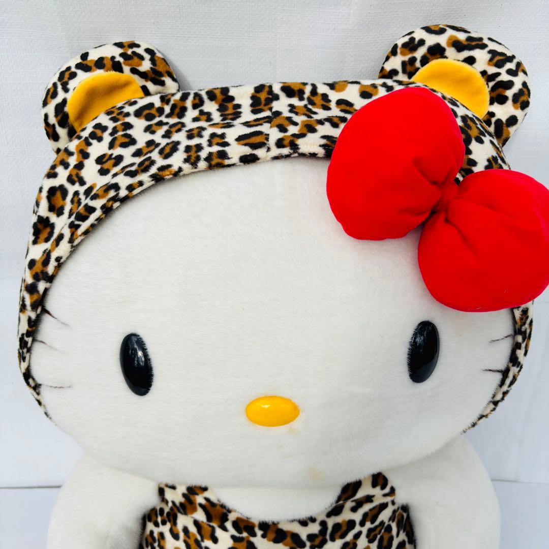特大 HELLO KITTY IN THE JUNGLE ヒョウ柄 ぬいぐるみ